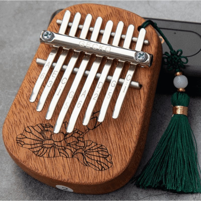 GECKO 8 Key Mini Kalimba With Tassel