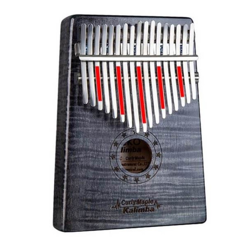GECKO Solid Curly Maple Kalimba | Black Color