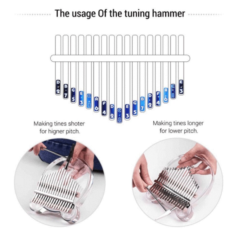 KIMI Clear Thumb Piano with Holder 17 Key