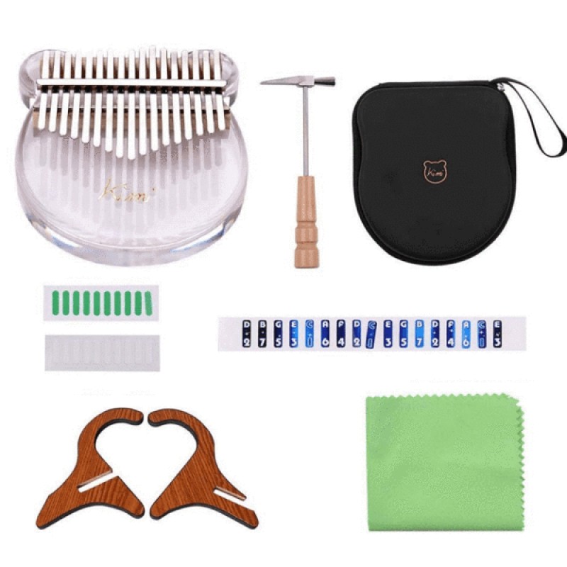 KIMI Clear Thumb Piano with Holder 17 Key